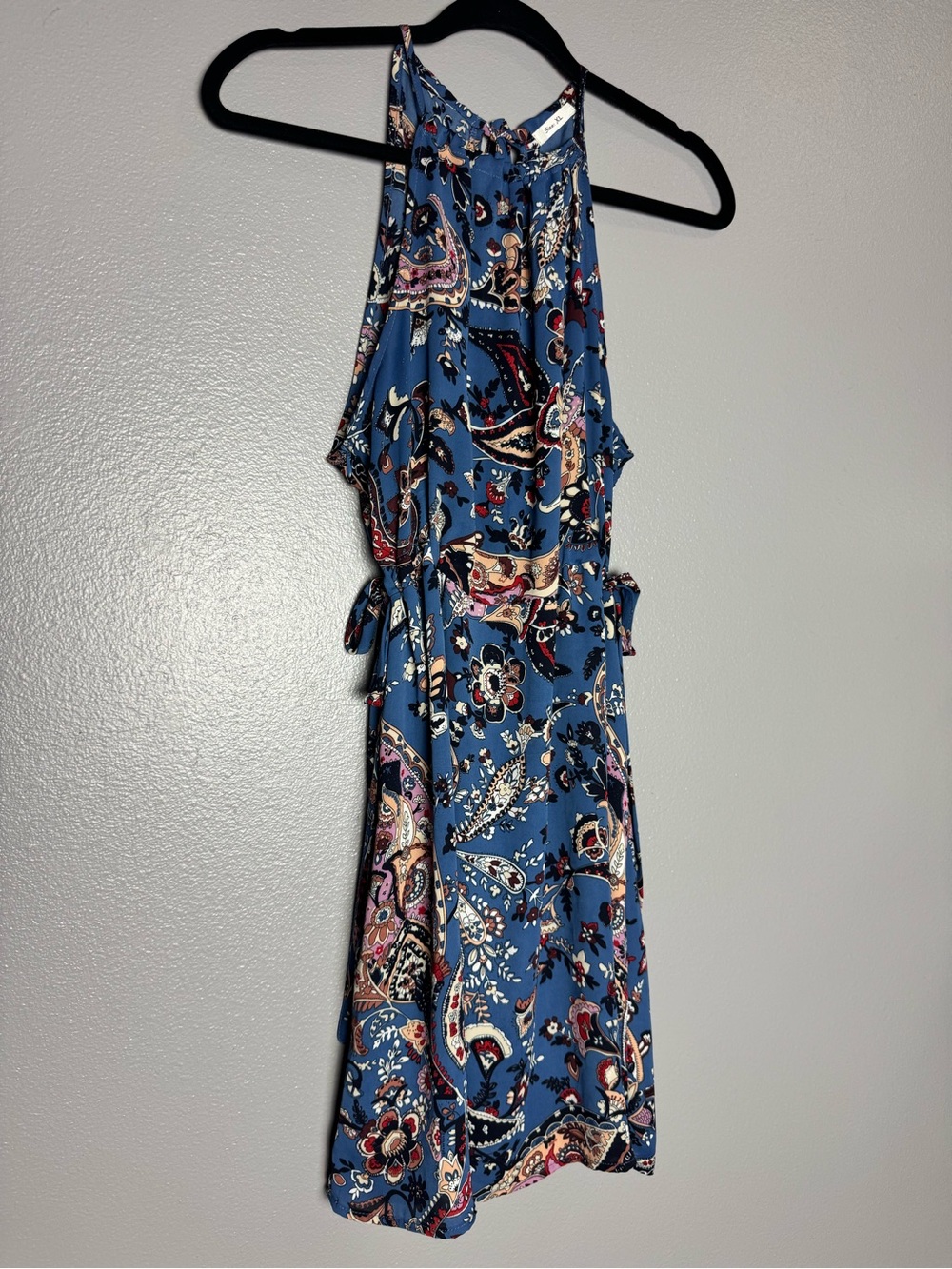 Blue Paisley Halter Dress